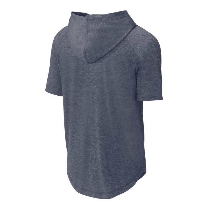 Short Sleeves | Metallic Silver Hooded T-Shirt (Tri-Blend)