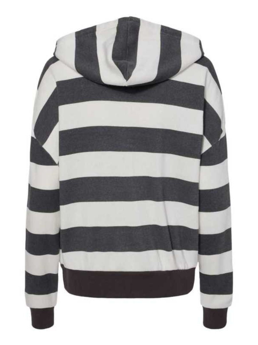 Hoodies | Striped Fleece Boxy Hooded Sweatshirt