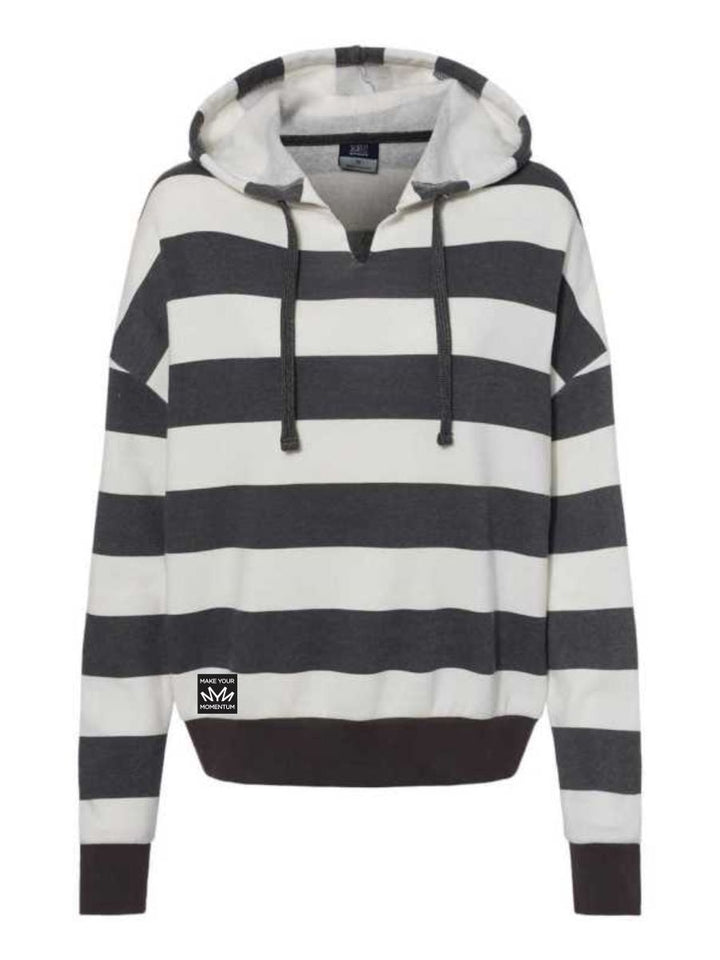 Hoodies | Striped Fleece Boxy Hooded Sweatshirt
